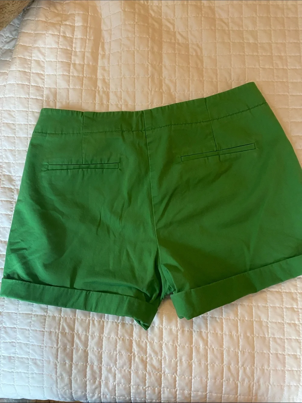 J. Crew Kelly Green Button-Accent Rolled Hem Shorts